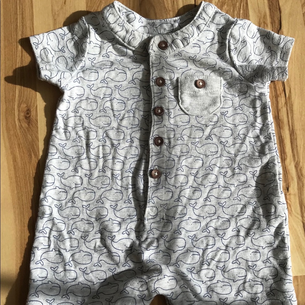 Carter’s whale short sleeve short legged romper